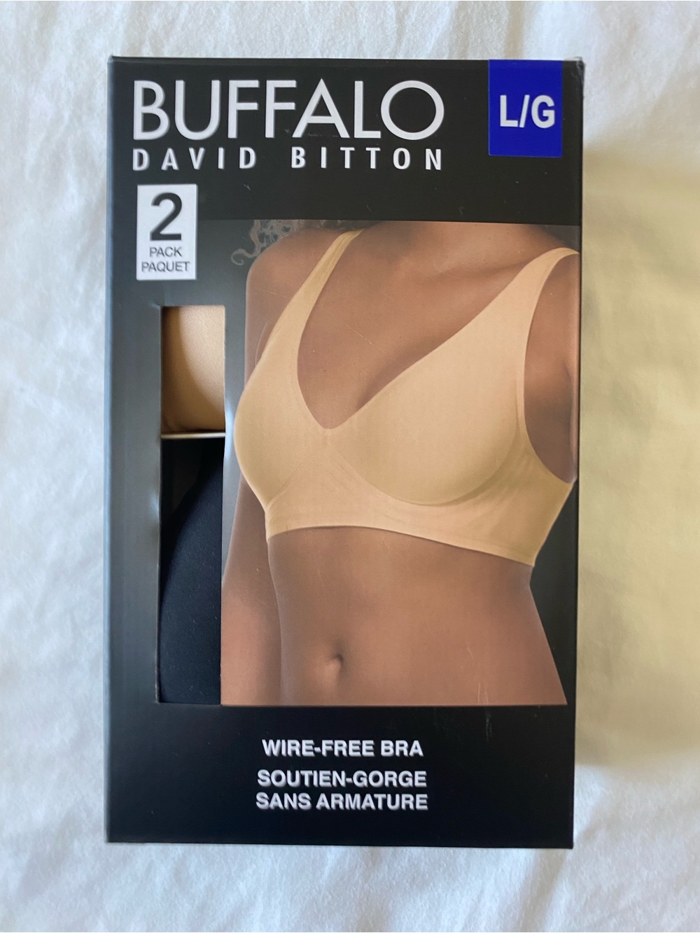 Buffalo David Bitton Nude and Black Seamless Wire-Free Bra Set